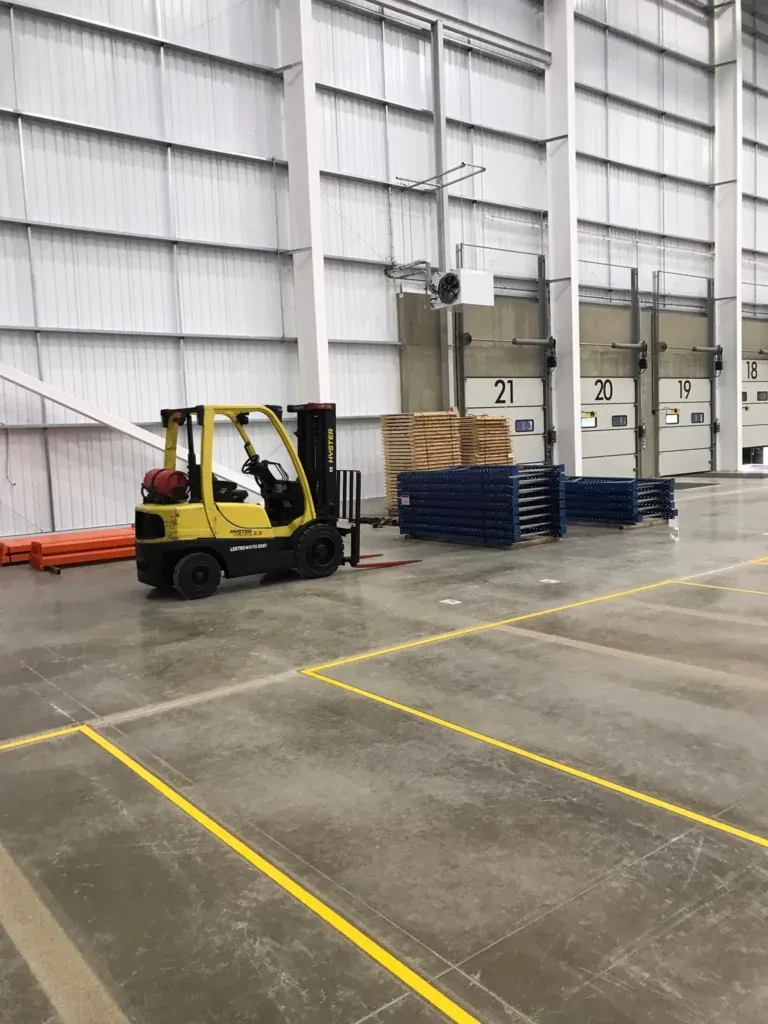 Storage and an Forklift truck provided by Acrow.