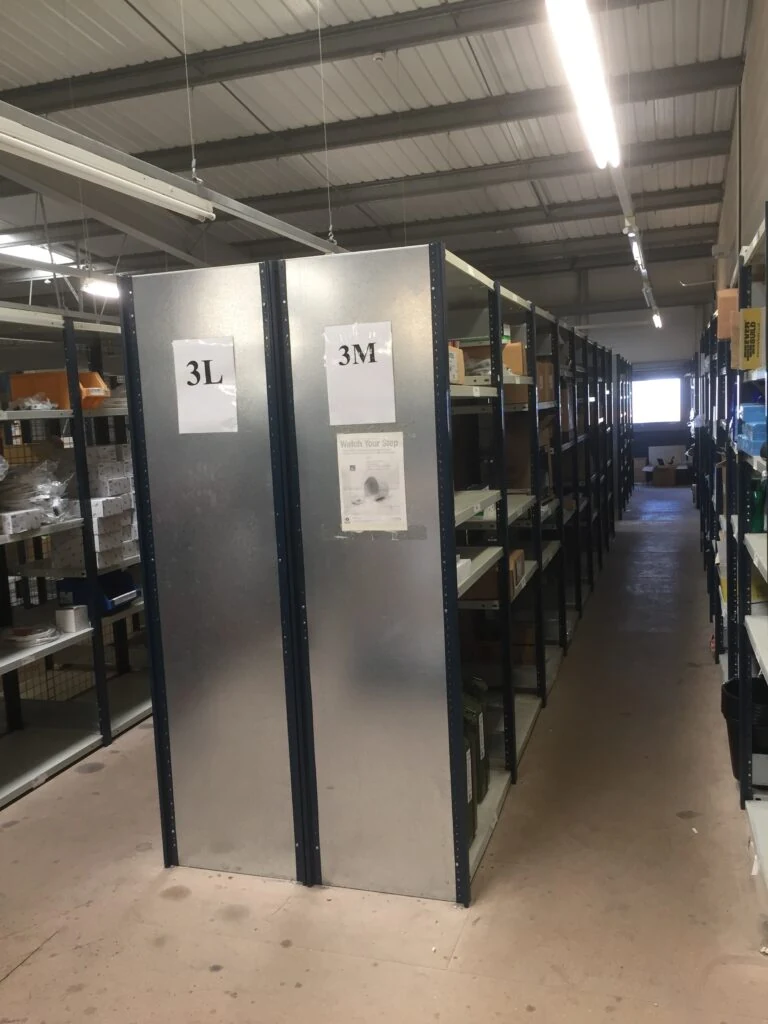 Custom shelving for aWarehouse